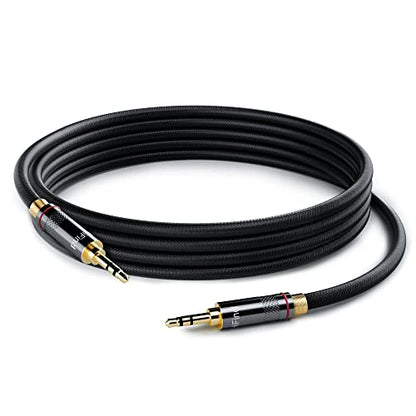 HiFind 3.5mm AUX Cable 10 Ft (Real Hi-Fi Sound-Silver Plated Copper-Spring SR-Shielded) Auxiliary Stereo Audio Cable Braided 1/8 inch 3.5 mm AUX Cord for Headphones, Car, Home Stereos, Speaker,Phones - size: 10FT, style: 3.5mm to 3.5mm