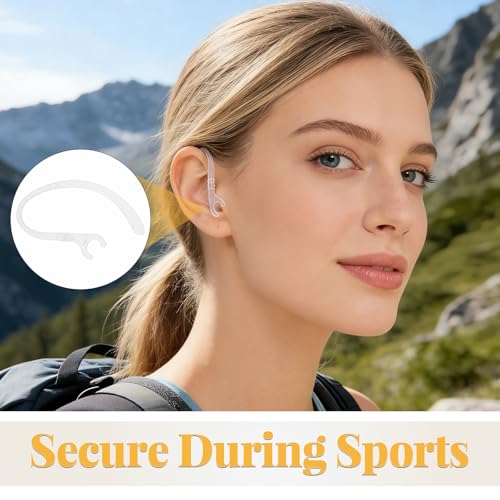 10pcs Wireless Earphone Ear Hooks - 360° Rotatable Silicone Earbud Earloops - Anti-Slip Sports Earbud Holder Clamps - Earpeice Clip Accessories for Secure Fit - color: Transparent