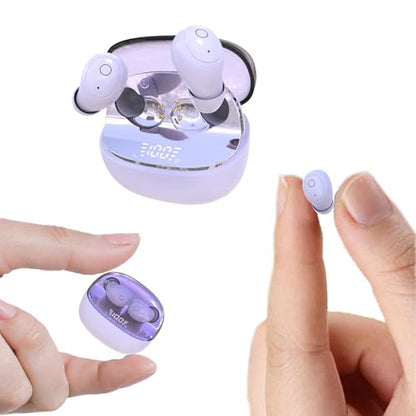 Xmenha Invisible Small Mini Earbuds Sleep Wireless Bluetooth for Small Ears Tiny Discreet Low Profile Hidden Earbuds for Work Sleep Ear Buds Invisible Headphones Purple - color: Purple