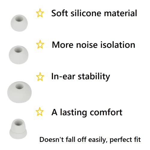 Replacement Eartips Silicone Earbuds Eargels Earpads Compatible with Powerbeats 2 Wireless Beats by Dr.Dre,4 Pairs (S/M/L, and Double Flange), Light Grey