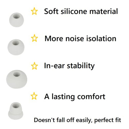 Replacement Eartips Silicone Earbuds Eargels Earpads Compatible with Powerbeats 2 Wireless Beats by Dr.Dre,4 Pairs (S/M/L, and Double Flange), Light Grey