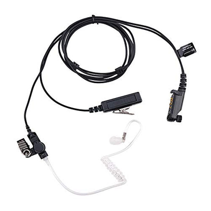 K-Storm PD682 PD602 Acoustic Tube Radio Earpiece for Hytera Walkie Talkie | Compatible with PD600 PD662 PD680 PD685 HP602 X1p X1e etc, PU Material, Black