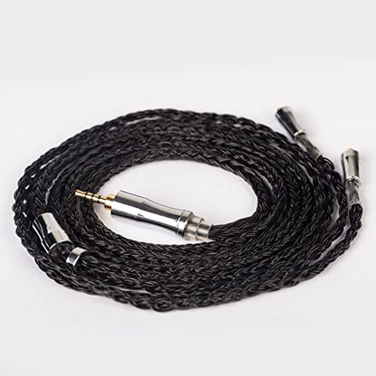 Keephifi 24 Core MMCX Earphone Cable - KBEAR [Show] Upgrade Cable, 5N OFC Silver Plated, 120cm, Compatible with DM7 T3 T2 FH5 FH9 FA9 I3 FH5S (MMCX, Black)