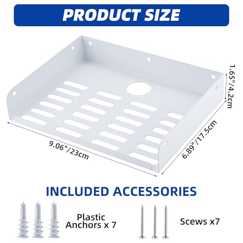 Metal Floating Shelf 9 x 6.9 Inch, Compact Wall Mounted Shelf with Lip for Router, Game Console, AV Equipment, 2 Pack - color: White (2 Pack), size: 9 x 6.9 Inch
