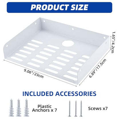 Metal Floating Shelf 9 x 6.9 Inch, Compact Wall Mounted Shelf with Lip for Router, Game Console, AV Equipment, 2 Pack - color: White (2 Pack), size: 9 x 6.9 Inch