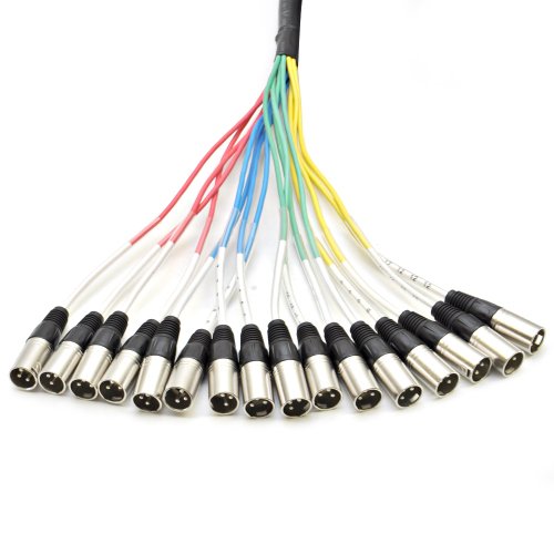 Seismic Audio - SAXT-16x10M - 16 Channel 10' XLR Male to 1/4" TRS Snake Cable - size: 10 Foot - 16 Channel