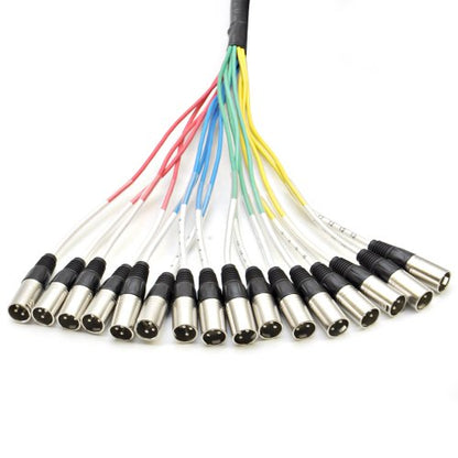 Seismic Audio - SAXT-16x10M - 16 Channel 10' XLR Male to 1/4" TRS Snake Cable - size: 10 Foot - 16 Channel