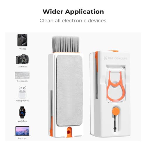 K&F CONCEPT Newly Upgraded 11-in-1 Keyboard Cleaning Kit，Multi-Device Tool | Remove Dirt In Crevices and Holes,Clean Oil and Fingerprints,Safe Mild Cleaner Has Anti-Stain Power,Protects Coatings,MM01
