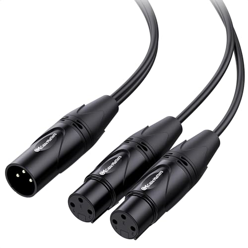Cable Matters Balanced XLR Splitter Cable, XLR Y Cable, 1.5ft | 0.5m, Male to 2 Female, Microphone Splitter, 1 Male to 2 Female