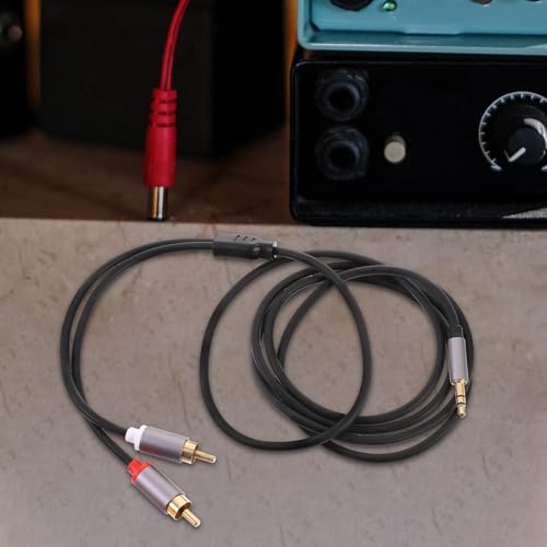 Homoyoyo 3.5mm to Dual Audio Cable 1.5m Auxiliary Stereo Audio Extension Cord for Speakers and Computers Iron Gray