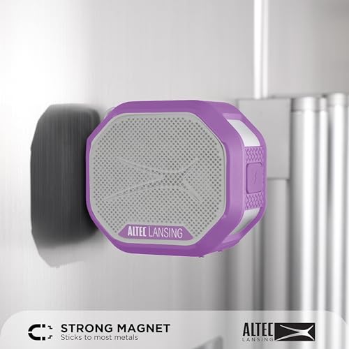 Altec Lansing HYDRATREK Magnetic Bluetooth Speaker, Waterproof IP67, Portable Speaker, True Wireless Pairing, USB-C Quick Charge, 3.7V 400mAh Battery, Voice Assistant, Perfect for Any Adventure - color: Purple/White