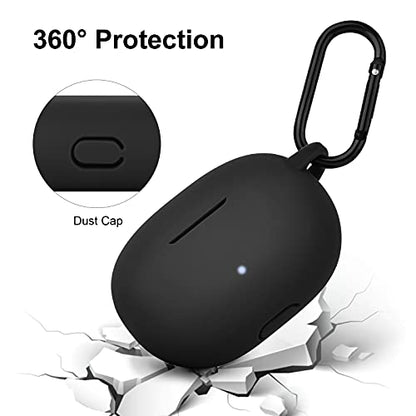 AIRSPO Silicone Case Compatible with Beats Studio Buds Case 2021 Soft Protective Cover for Beats Wireless Earbuds with Keychain（Black - color: Black