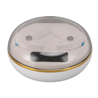 Yunseity Mini Bluetooth Earbuds, in Ear Stereo Earphones with Digital Display Charging Case, Mini for Sleep Work Music (White) - color: White