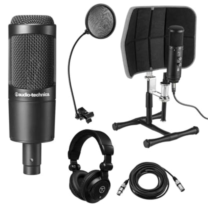 Audio-Technica AT2035 Cardioid Condenser Side-Address Microphone, Bundle