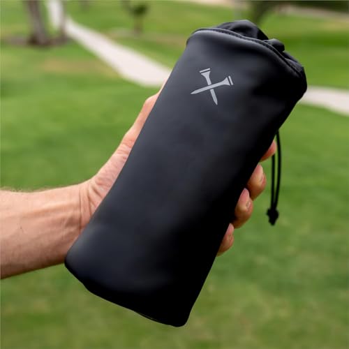 Blue Tees Golf GPS Case Compatible with Player+ & Player Pro GPS Speaker - Soft Carrying Protective Case with Drawstring Closure & Metal Cord Lock, Equipped with Carabiner Clip (Case Only) - color: Navy