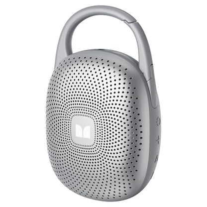 Monster S370 Ultra-Portable Bluetooth Speaker with Integrated Carabiner Clip, IPX7 Waterproof, 29H Playtime, Bluetooth 6.0, TWS Pair Clip-On Speaker for Outdoor, Hiking, Beach, Shower & Travel, Grey
