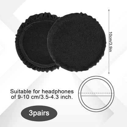 3Pairs Headphone Ear Covers, Sweat Mesh Headphone Cover for Ears, Washable Headphones Earpads, Stretchable Headphones Ear Cover Replacement for Gym Libraries Studying Gaming Aviation Racing
