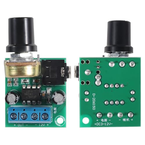 3pcs LM386 Mini Audio Amplifier Board DC 3-12V Volume Adjustable Control LM386 Audio Power Amplifier Module Support 0.5W-10W Speakers(Pack of 3) - color: 3pcs