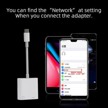 CY Type C USB-C to 100Mbps Networking RJ45 with PD Power Charge Adapter Compatible with Laptop Tablet Phone - style: LAN+PD