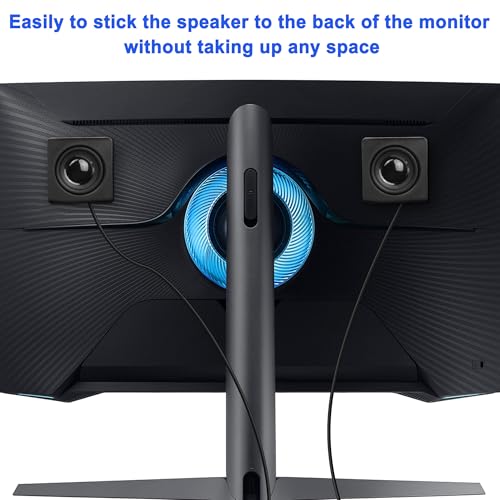 XMSJSIY Mini Computer Speaker for Desktop PC 3.5mm TRS Input -1.2M/3.9FT | with Volume Control USB Powered Stereo Hidden Type Small Speakers for PC Laptop Phone Notebook - 1 Pair