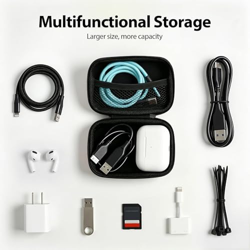 【Woyinger】 Printed EVA Hard Earbud Case Travel Organizer, Carrying Pouch for Wired & Wireless Earphones, Charging Cables, USB Flash Drives, Electronics Accessories Bag, Butterfly - color: A1-Butterfly