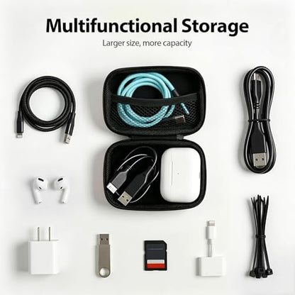 【Woyinger】 Printed EVA Hard Earbud Case Travel Organizer, Carrying Pouch for Wired & Wireless Earphones, Charging Cables, USB Flash Drives, Electronics Accessories Bag, Butterfly - color: A1-Butterfly