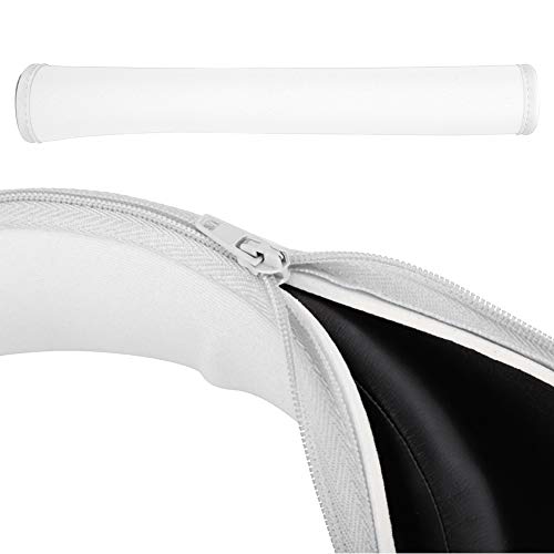Semme Replacement Headset Earphone Cushion Headband Pad Cover for Iron M50 Soft Protein Skin Zippered Design for Noise Reduction Slip Comfort (White) - color: White