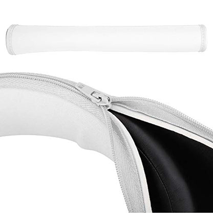 Semme Replacement Headset Earphone Cushion Headband Pad Cover for Iron M50 Soft Protein Skin Zippered Design for Noise Reduction Slip Comfort (White) - color: White