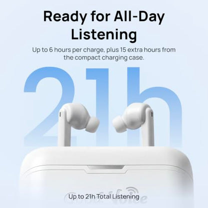 OKB Hearing GV-SA0360 OTC In-Ear Hearing Aid, True-Wireless with Pocket Controller Ear-Extension for TV & Meetings, Dual-Mode Noise Reduction, Charging Case, Bluetooth 5.2, Adults 18+ (Polar White)