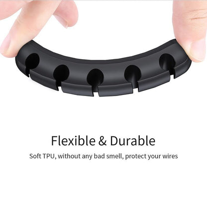 Cable Holder Clips 3 Pack, Cable Organizer for Desk, Cord Management Clips with 3/5/7 Slots, Silicone Cable Clips for USB Cables, Charging Cords, Power Cables, Office & Home – Black