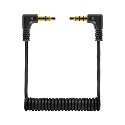 2 Pack 3.5mm Microphone Cable with 1/8'' Plug TRS to TRRS Jack Adapter Converter Spring Coiled Dual 3.5mm Patch Cable for Beats Studio Headset Headphone Audio DJI Mic Mini Microphone Camera