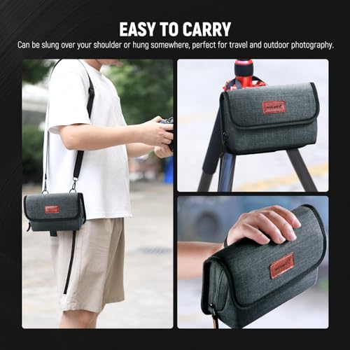 NEEWER Camera Lens Filter Case with Water Resistant Hard Shell, 6 Soft Pockets, Shoulder Strap, Pro Photography Filter Bag Storage Pouch for 4''x 4'', 4''x 5.65'' Square, 95mm Circular Filters, PB025 - style: Pb025