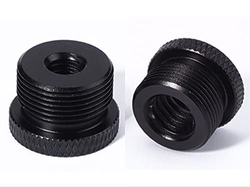 Donuts Mic Stand Adapter Combo Pack - 5/8 to 1/4 & 5/8 to 3/8 Mic Thread Screw Adapter for Tripod, Black