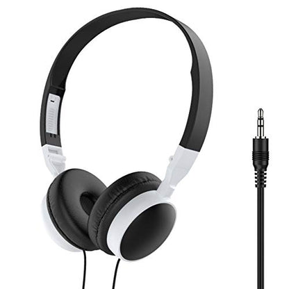 Foldable HiFi Audio Bass Wired Headset Gaming Headphone Over Ear Stereo Wired Headphones for 3.5mm Phone/Tablet Black - color: Black