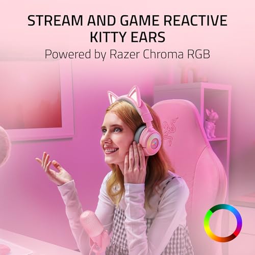 Razer Kraken Kitty V3 Pro Wireless RGB Gaming Headset, Pink - color: Quartz Pink