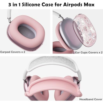 for AirPods Max Headphones Kawaii Cat Ear Covers for AirPods Max 2 - color: Kitten Butterfly B/Pink