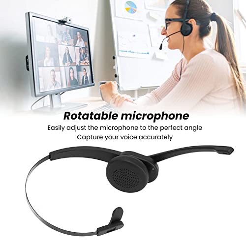 EBTOOLS Bluetooth Cordless Headset, Mono Telephone Headset with Rotatable Microphone, 11h Talk Time, All Day Comfort Design, Single Ear Call Center Headset for Office Home