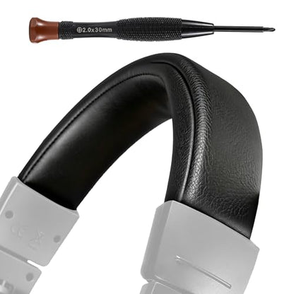 Lukvcoe Headband Replacement Cover for Audio Technica ATH M50, M50X, M50XWH, M50XBT, M50XBT2, M50S/LE Headphones, Cushion Headstrap Pad with Softer Protein Leather, Black - color: Black