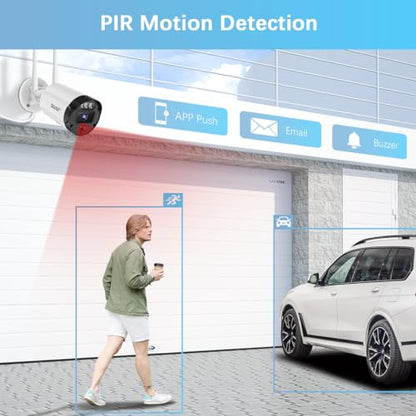 Wireless Security Camera System, Home WiFi Video Surveillance Systems | No Monthly Fees, 5MP HD, 130° Wide Angle, 2-Way Audio, 90FT Night Vision, Motion Detection - style: 5MP 6-Cams 3TB【60-Day Storage】