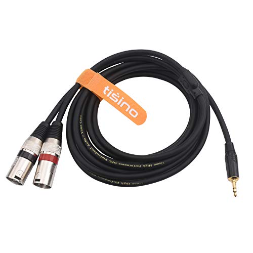 tisino 3.5mm to Dual XLR Stereo Cable 1/8 inch Mini Jack to 2 XLR Male Y Splitter Adapter Cord- 6 FT - size: 6.6 feet