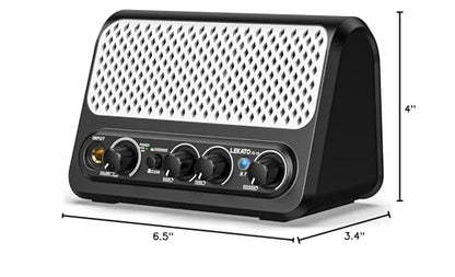 Mini Guitar Amp,LEKATO 10W Portable Electric Guitar Amplifier with Clean & Overdrive Channel,Reverb,Bluetooth Small Guitar Amp for Practice (Black-White) - color: Black-White