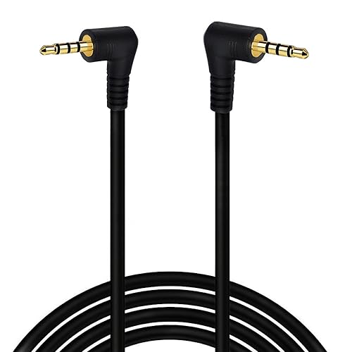 Seadream 2.5mm Audio Aux Cable 6Feet Double Angled 2.5mm Male to Male TRRS Stereo Headset Headphone Jack Gold Plated Connector Wire Cord Plug Cable 4 Pole (Double Angled) - style: Double angled