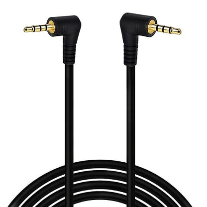 Seadream 2.5mm Audio Aux Cable 6Feet Double Angled 2.5mm Male to Male TRRS Stereo Headset Headphone Jack Gold Plated Connector Wire Cord Plug Cable 4 Pole (Double Angled) - style: Double angled