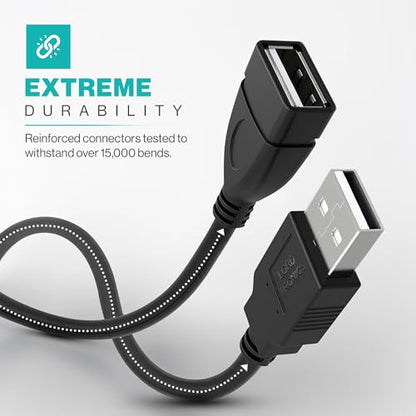 LORDTRONICS 5FT USB Extender Cable Male to Female USB A Male to USB A Female 2.0 Data Transfer and Charging Adapter for TV, PC, Laptop, PlayStation, Xbox, Flash Drive for Multiple Devices - size: 5FT
