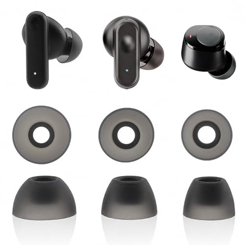 Replacement Ear Tips for Skullcandy Wireless Earbuds | Compatible with Skullcandy Dime Evo / Dime 3 / Jib True 2 / Smokin’ Buds, Soft Silicone Eartips (3 Pairs, Black, S/M/L) - size: S/M/L