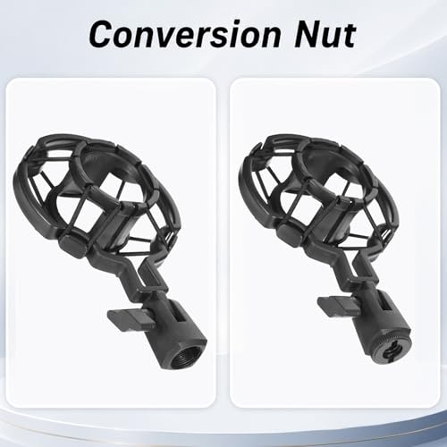 Microphone Shock Mount with Pop Filter Anti-Vibration Suspension Shockmount Holder Clip Universal Anti-Vibration Mic Holder Mic Clip Holders for 42~46mm/1.65~1.81in Diameter Studio Condenser Mics