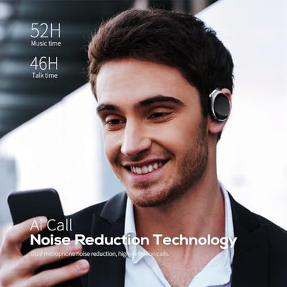 Wireless Bluetooth 5.4 Over-Ear Headphones with Ear Hook Clip-On Ear Design