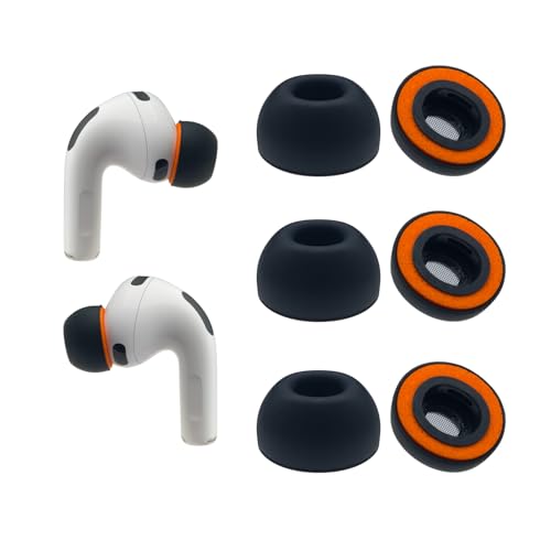 Klowcok Replacement Foam Ear Tips for AirPods Pro 3 Silicone Shield, Medium | Memory Foam Tips Compatible with AirPods Pro3 3rd Generation 2025, Fit in The Charging Case, 3 Pairs, Black - size: Medium