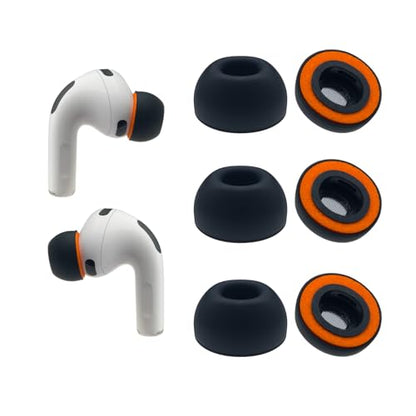 Klowcok Replacement Foam Ear Tips for AirPods Pro 3 Silicone Shield, Medium | Memory Foam Tips Compatible with AirPods Pro3 3rd Generation 2025, Fit in The Charging Case, 3 Pairs, Black - size: Medium