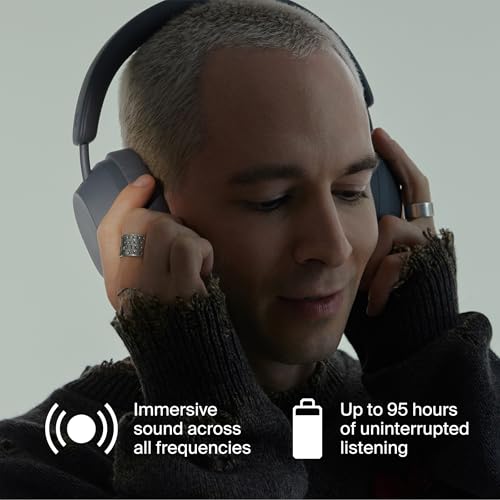 Clemm Preset Wireless Over-Ear Headphones, 95H Playtime, Bluetooth, 40mm Drivers, Built-in Mic, Memory Foam Earcups, Aux Cable Included, Foldable Design, Graphite - color: Graphit